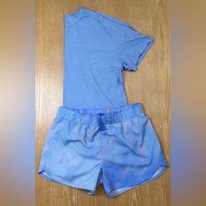 Old Navy Girls Active Go Dry Cool Blue Top And Shorts Set Size XL (14-16) - K715